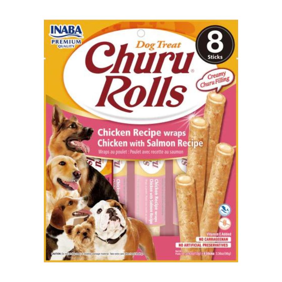 Churu rolls dog chicken salmon recipe wraps, , large image number null